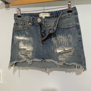 Mini denim skirt